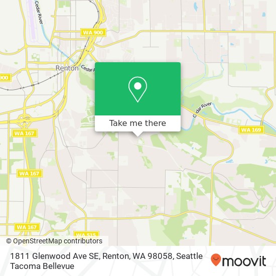 Mapa de 1811 Glenwood Ave SE, Renton, WA 98058