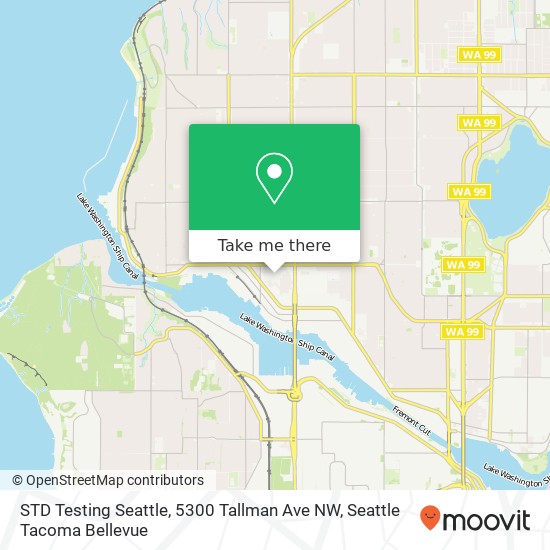 STD Testing Seattle, 5300 Tallman Ave NW map