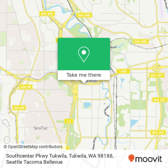 Mapa de Southcenter Pkwy Tukwila, Tukwila, WA 98188