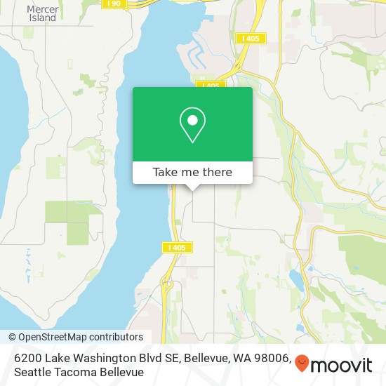 6200 Lake Washington Blvd SE, Bellevue, WA 98006 map