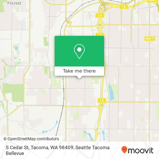 Mapa de S Cedar St, Tacoma, WA 98409