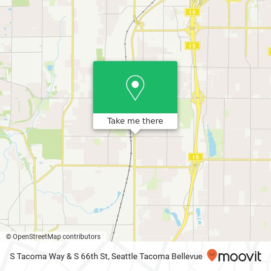 S Tacoma Way & S 66th St map