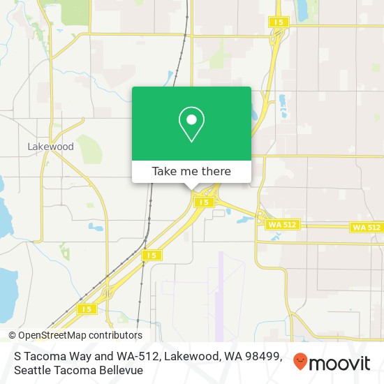 S Tacoma Way and WA-512, Lakewood, WA 98499 map