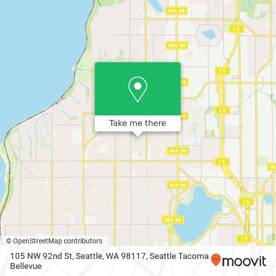 Mapa de 105 NW 92nd St, Seattle, WA 98117