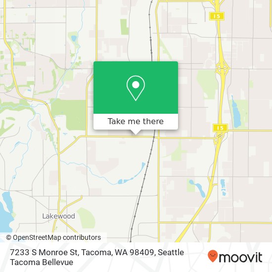 Mapa de 7233 S Monroe St, Tacoma, WA 98409