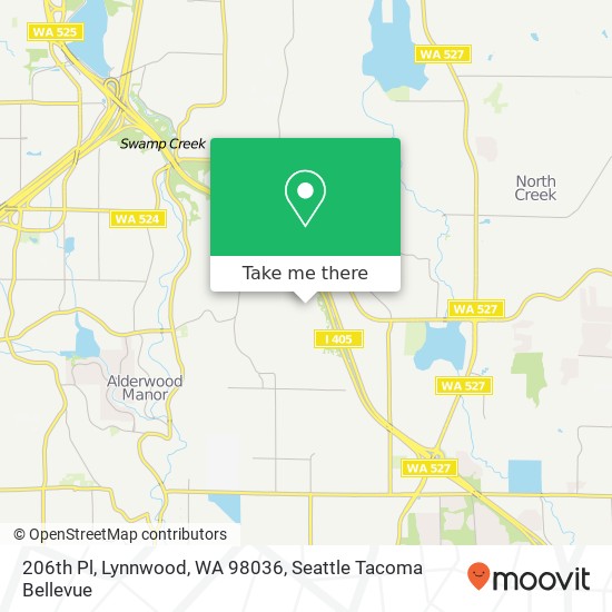 Mapa de 206th Pl, Lynnwood, WA 98036
