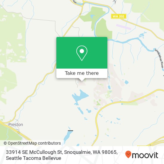 Mapa de 33914 SE McCullough St, Snoqualmie, WA 98065