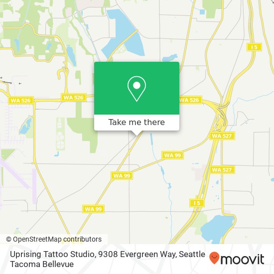 Mapa de Uprising Tattoo Studio, 9308 Evergreen Way