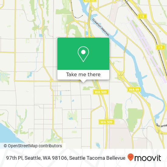 Mapa de 97th Pl, Seattle, WA 98106