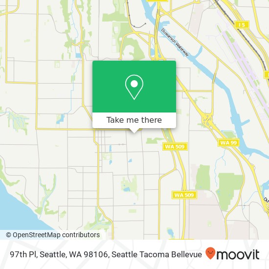 Mapa de 97th Pl, Seattle, WA 98106