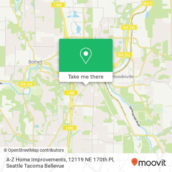A-Z Home Improvements, 12119 NE 170th Pl map