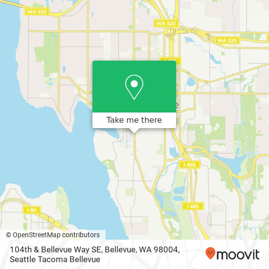 Mapa de 104th & Bellevue Way SE, Bellevue, WA 98004