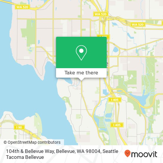 Mapa de 104th & Bellevue Way, Bellevue, WA 98004