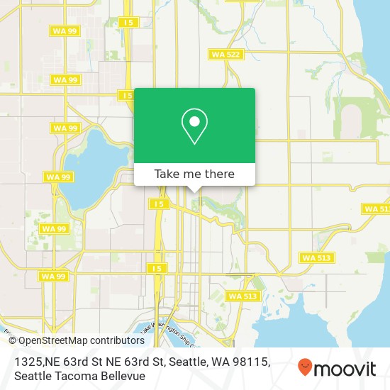 Mapa de 1325,NE 63rd St NE 63rd St, Seattle, WA 98115