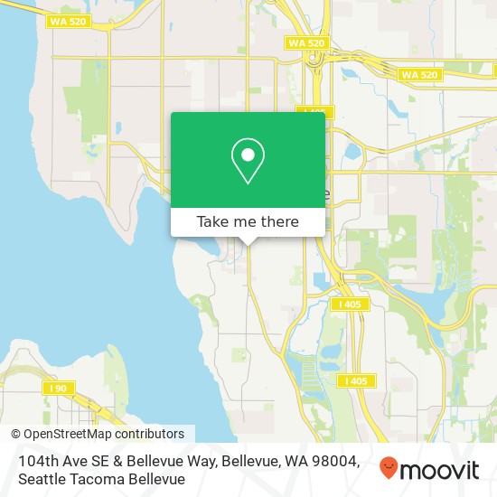 Mapa de 104th Ave SE & Bellevue Way, Bellevue, WA 98004