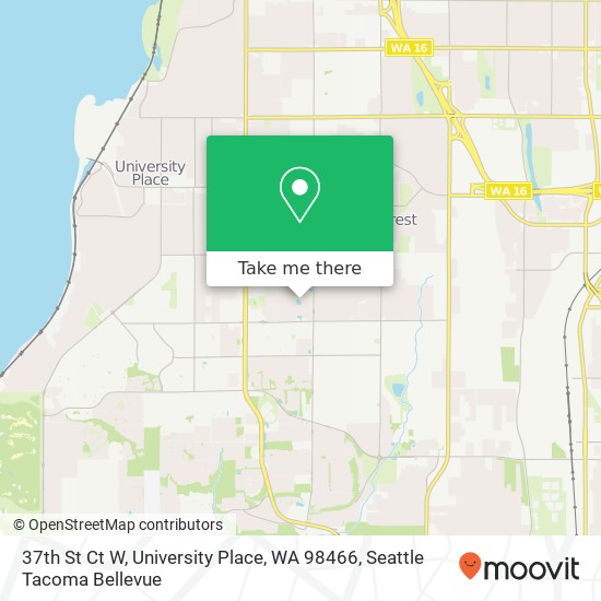 37th St Ct W, University Place, WA 98466 map