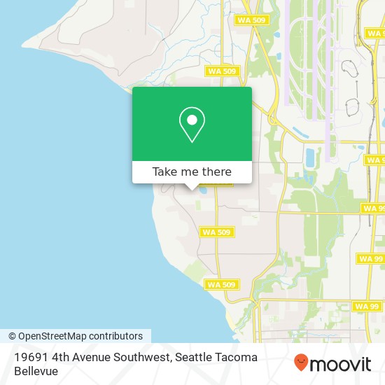 Mapa de 19691 4th Avenue Southwest, 19691 4th Ave SW, Normandy Park, WA 98166, USA