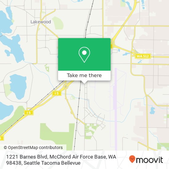 1221 Barnes Blvd, McChord Air Force Base, WA 98438 map