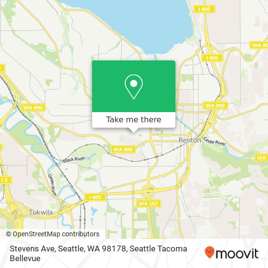 Stevens Ave, Seattle, WA 98178 map