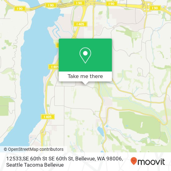 Mapa de 12533,SE 60th St SE 60th St, Bellevue, WA 98006