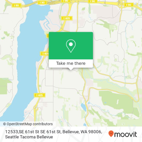 Mapa de 12533,SE 61st St SE 61st St, Bellevue, WA 98006