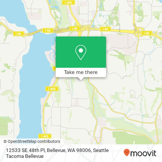 Mapa de 12533 SE 48th Pl, Bellevue, WA 98006