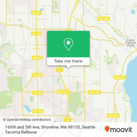 160th and 5th Ave, Shoreline, WA 98155 map
