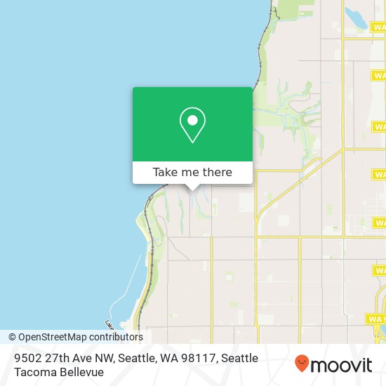 Mapa de 9502 27th Ave NW, Seattle, WA 98117