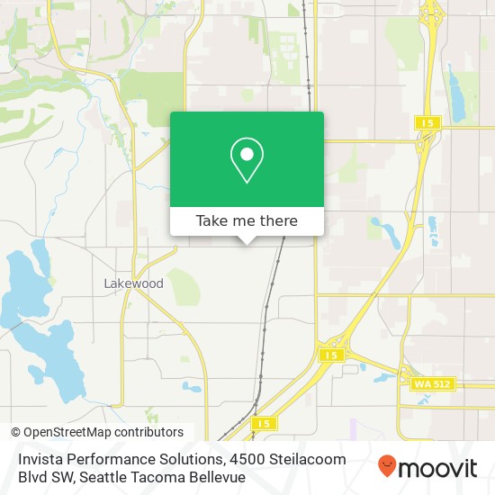 Invista Performance Solutions, 4500 Steilacoom Blvd SW map