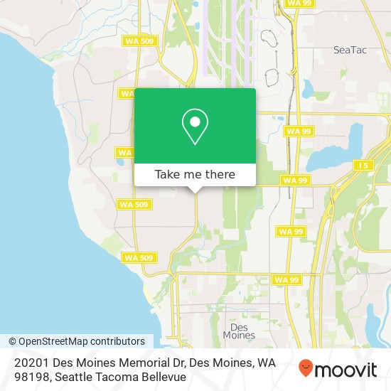 Mapa de 20201 Des Moines Memorial Dr, Des Moines, WA 98198