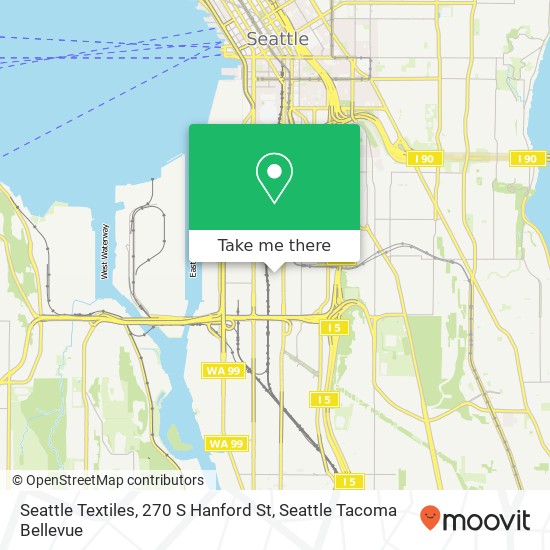 Mapa de Seattle Textiles, 270 S Hanford St