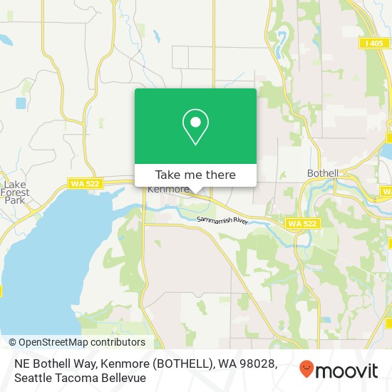 Mapa de NE Bothell Way, Kenmore (BOTHELL), WA 98028