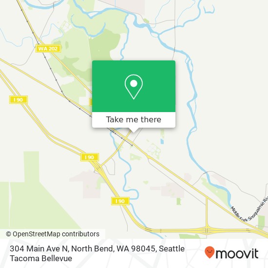 Mapa de 304 Main Ave N, North Bend, WA 98045