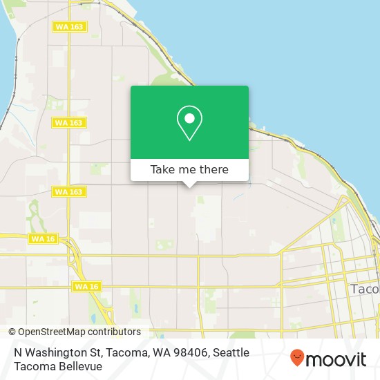 Mapa de N Washington St, Tacoma, WA 98406