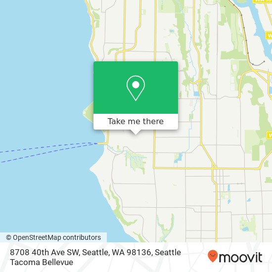 Mapa de 8708 40th Ave SW, Seattle, WA 98136