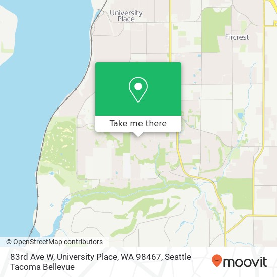 Mapa de 83rd Ave W, University Place, WA 98467