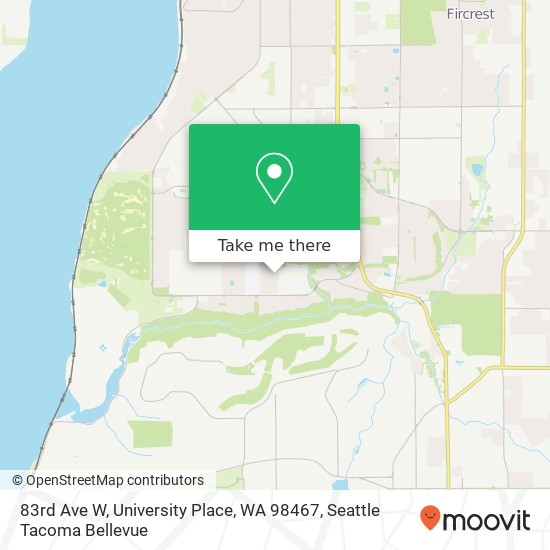 83rd Ave W, University Place, WA 98467 map