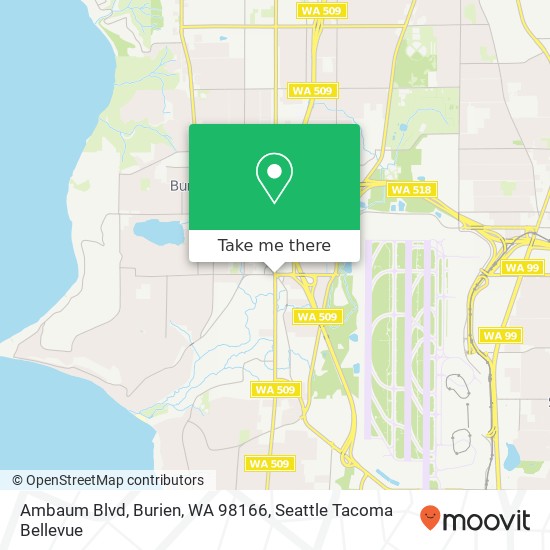 Mapa de Ambaum Blvd, Burien, WA 98166