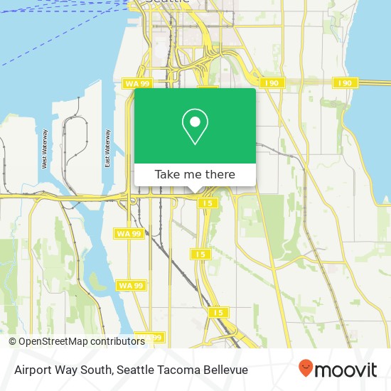 Mapa de Airport Way South, Airport Way S, Seattle, WA 98134, USA