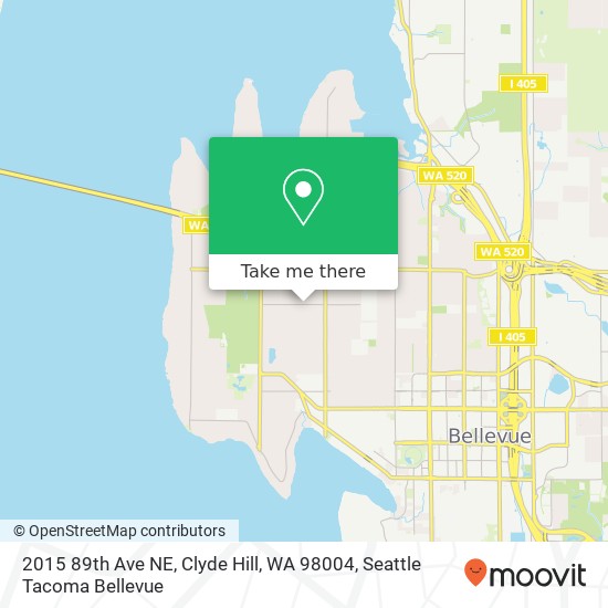 Mapa de 2015 89th Ave NE, Clyde Hill, WA 98004