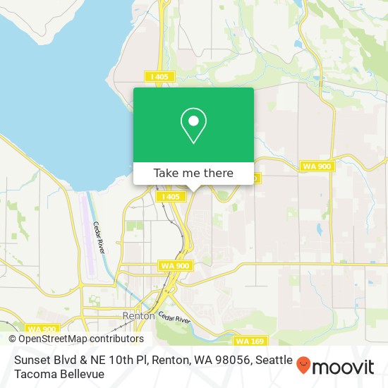 Sunset Blvd & NE 10th Pl, Renton, WA 98056 map