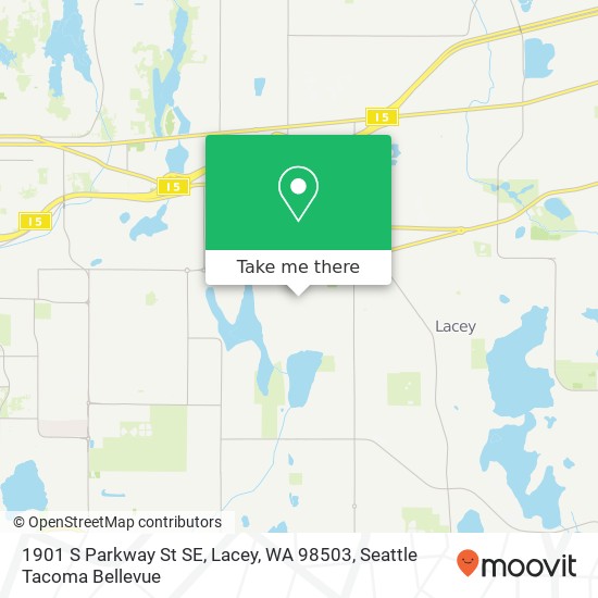Mapa de 1901 S Parkway St SE, Lacey, WA 98503