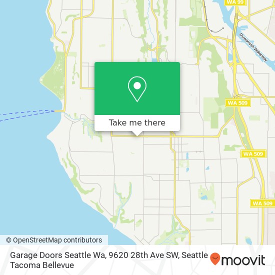 Garage Doors Seattle Wa, 9620 28th Ave SW map