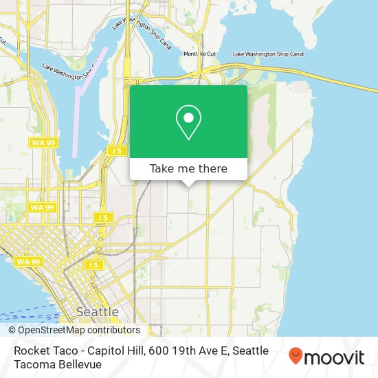 Mapa de Rocket Taco - Capitol Hill, 600 19th Ave E