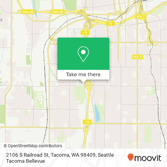 Mapa de 2106 S Railroad St, Tacoma, WA 98409