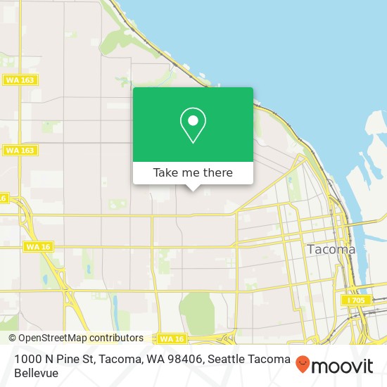 Mapa de 1000 N Pine St, Tacoma, WA 98406