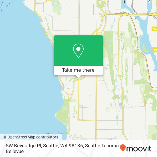 Mapa de SW Beveridge Pl, Seattle, WA 98136