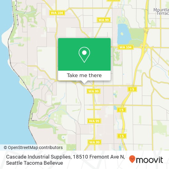 Mapa de Cascade Industrial Supplies, 18510 Fremont Ave N