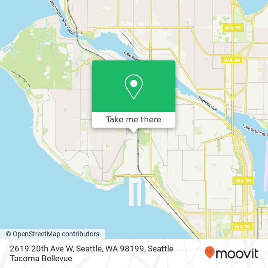 Mapa de 2619 20th Ave W, Seattle, WA 98199