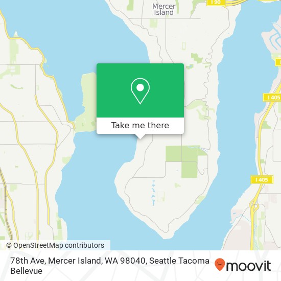 Mapa de 78th Ave, Mercer Island, WA 98040